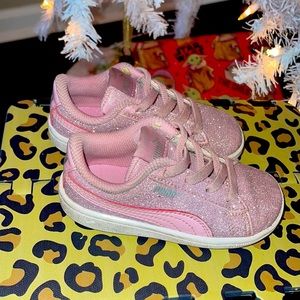 Sparkly pink pumas , toddler size 7